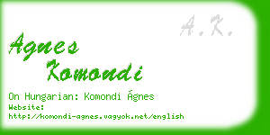 agnes komondi business card