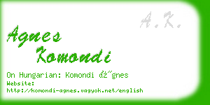 agnes komondi business card